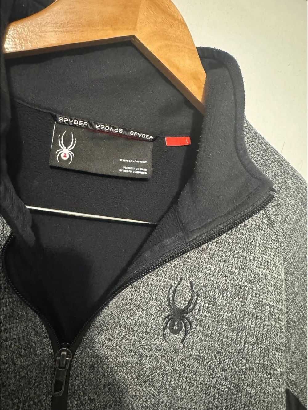 Spyder Men’s Gray Black 1/4 Zip Performance Pullover Size L